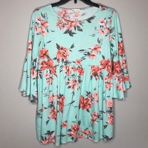 1.4.3. Story by Line Up 3/4 Sleeve Floral Top (M)